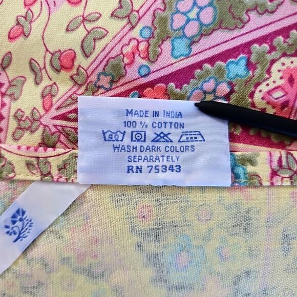 April Cornell Table Runner Cotton Spring Floral Pink Romantic Boho Garden Party - Picture 7 of 11